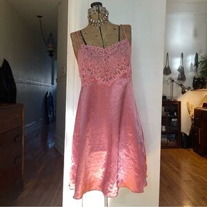 Elegant Pink Lace Slip Dress